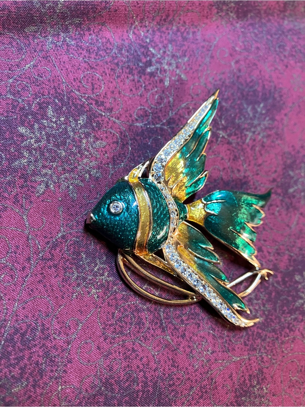 Swarovski Enamel Angel Fish Brooch